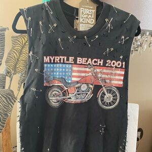 NWT Vintage Furst of a kind safety pin tee